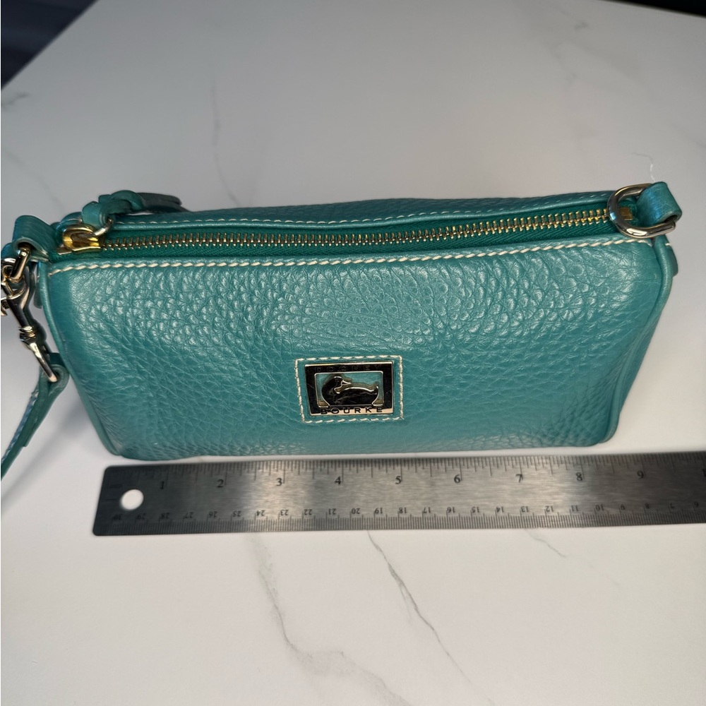 Dooney & Bourke Dillen Mini Barrel Bag in Turquoise Pebbled Leather (RARE) - Picture 8 of 10